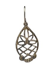 Vintage Sterling Filigree French Wire Teardrop Earrings Marked 925 Weave Flower