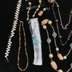 1970s 1980s 1990s Costume Necklace Earrings Lot Anne Klein Pearl MOP Dangle Etc.
