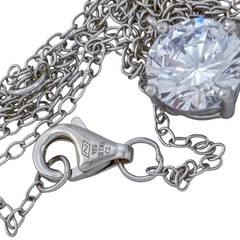 Vintage Sterling Silver 925 Cubic Zirconia Pendant Necklace 16″, 17,” 18″