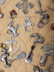 sterling silver charms lot used . 100 Grams .