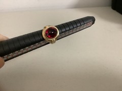 VTG/Antique Art Deco gold filled?rolled?red glass signet ring size 5.25 unsigned