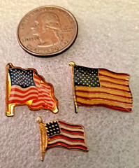Vtg Americana Red White & Blue Jewelry Lot Necklace Flag Pins Earrings