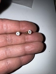 14K Yellow Gold Diamonique DQ Cubic Zirconia CZ Post Earrings 1.03 Gr