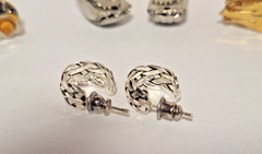 Lot of 6 Pairs Vintage Unbranded & 1 Branded Sterling Silver Fashion Earrings