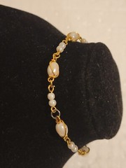 Trifari Goldtone and Faux Pearl Bracelet (1955-1969)
