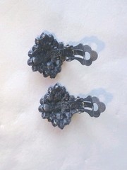 Vintage Royal Blue Clip-On Costume Jewelry Earrings Heavy Good Quality