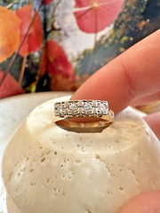 Ladies ESTATE 18k Yellow Gold NATURAL Round Cut Diamond ANTIQUE Ring band