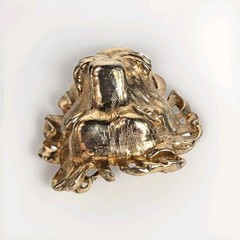 Donald Stannard Sculptural Lion Designer Gold Plate Brooch Vintage Rare HTF 24mm