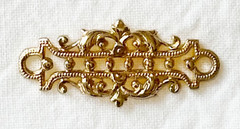 Jewelry Stamping – French raw brass connector w/14K gold plate – 8 pcs.