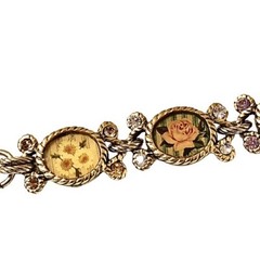 Maximal Art Collector Bracelet John Wind Various Flowers Goldplated