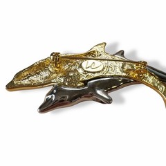 Vintage Sea Life Brooch Lot 7pc JJ Frog Liz Claiborne Dolphins Orca Fish Ocean