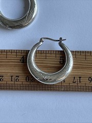 Sterling Silver Vintage Hoop Earrings 6 Grams