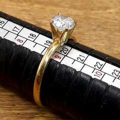 Vintage 1960s Vargas 14k HGE CZ Solitaire Ring Sz 9.75
