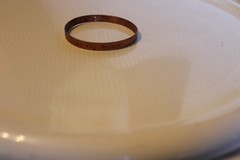 Vintage Copper-Tone Cuff Bracelet with DO YOU BELIEVE Etched on it 8″ diameter