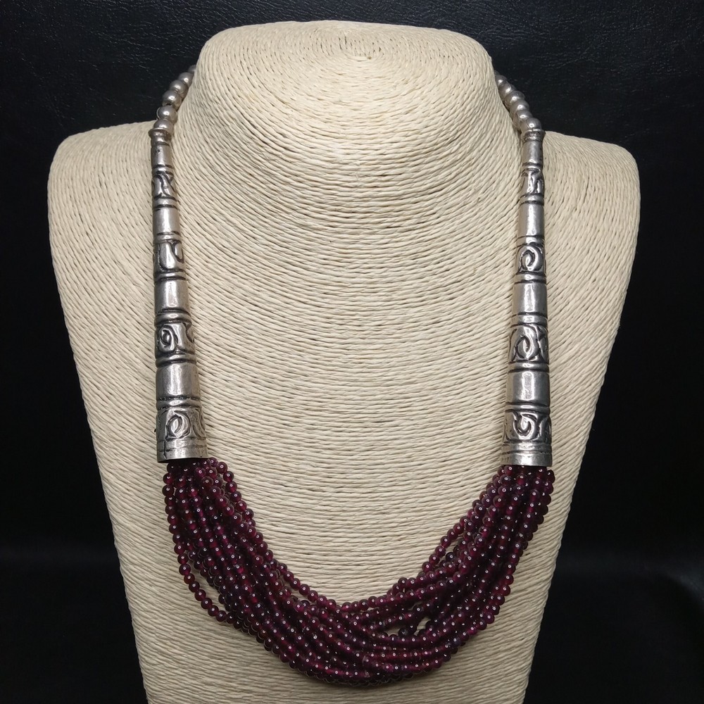 Vintage Jewelry Almandine Garnet Natural Stone Multiple Beads Strands. 8950