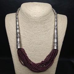 Vintage Jewelry Almandine Garnet Natural Stone Multiple Beads Strands. 8950