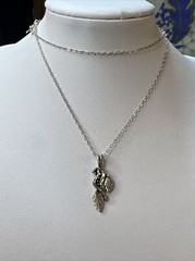 Vintage WM Wheeler 12K and 925 Sterling Pendant Necklace