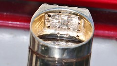 14k yellow gold ring 0.60ct natural diamond size 9 vintage handmade 7.9gr