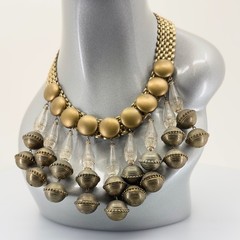 Vtg 1950s 50s EGYPTIAN Revival LUCITE & Metal Bib STATEMENT Necklace MASSIVE!