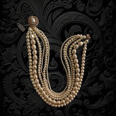 Vintage Carolee Six Strand Faux Pearl Necklace Box Clasp Signed 16” Excellent
