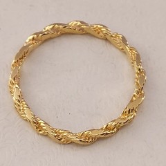 Vintage 14k Fancy Gold Ring. Size 6-1/4. High Polish, Diamond Cut Design.