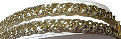GOLD TONE TEXTURED AND SHINY LINK FANCY DOUBLE STRAND CHAIN BRACELET VINTAGE