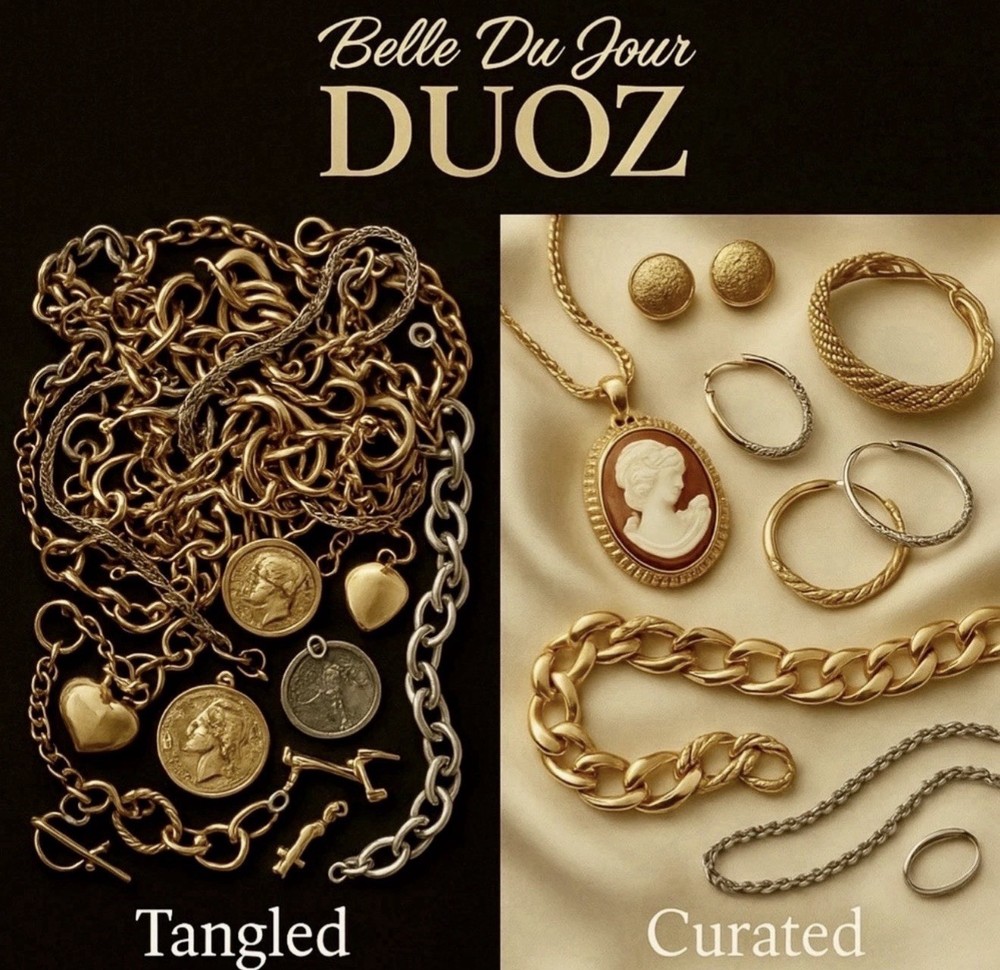 2 LB DUOZ Jewelry Lot | Tangled & Curated Gold Silver | Vintage-Mod Reseller Mix