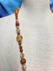 Vtg gold tone mix color style beaded Necklace