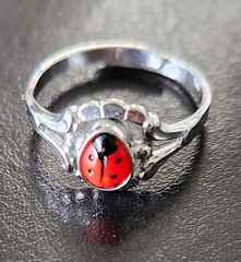 835 Silver Child’s Ring VIntage Ladybug Motif