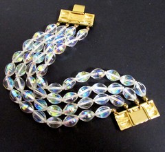 VTG RUNWAY DESIGNER ERWIN PEARL GP AB CRYSTAL WEIGHTY MULTISTRAND BRACELET LUXE