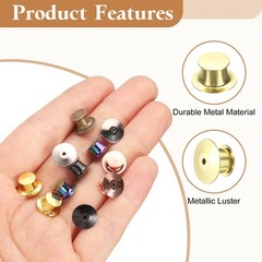 30Pcs Metal Locking Pin Backs, Pin Keepers Locking Clasp, Gold