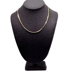 Classic Cobra or Snake Chain Bright Shiny Gold Tone Vintage 90s Necklace 18 Inch