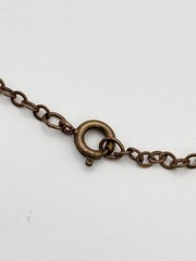 Copper Thunderbird Chain Necklace Faux Turquoise Embossed Pendant Southwest