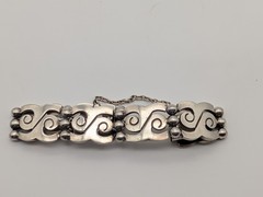 HEAVY Vintage Taxco Mexican Sterling Silver Link Ball Bracelet 74 Grams Sz 7¼