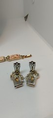 Vintage Coro Parure Set Cream & Gold Confetti Thermoset Lucite Jewelry
