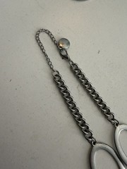 Signed W Silver Tone Open Circle Oval Link Statement Necklace Matte Modern 22in