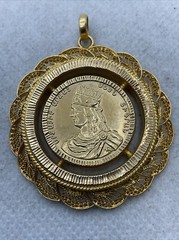 VINTAGE HANDMADE Solid 22K Yellow Gold DIKRAN THE GREAT of ARMENIA Charm Pendant