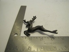 VTG STAMPED SILVER MEXICO REINDEER BROOCH/PIN W/TURQUOISE EYE USED CLEAN