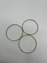 Vintage Gold Tone Bangle Bracelet Set 3 Etched Stackable Bangles Thin Slip On 8″
