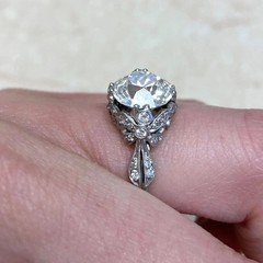 3.50Ct Art Deco Style Lab Created Diamond Anniversary 14K White Gold Finish Ring