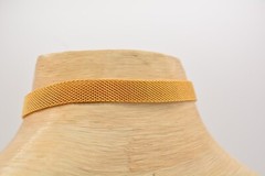 Vintage Choker Necklace Mesh Chain Belt Buckle Collar Gold Chunky NOS 90s Bin4A