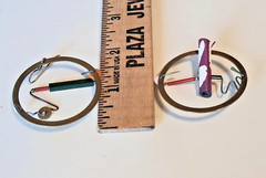 Eve Kaplin Vintage Post-Modern Abstract Memphis Style Kinetic Earrings!