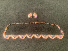 Vtg Jace Aurora borealis Silver tone Adjustable length Choker collar Necklace