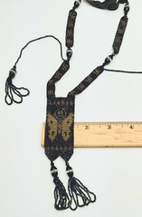 Antique Art Deco Lot 2 Flapper Seed Bead Necklaces Sautoir Butterfly Red Lariat