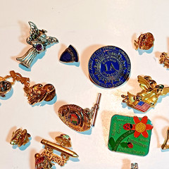Assorted Lot of 41 Lapel Pins and Brooches AS IS 1 Lapel Pin Missing Back