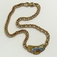 Jackie Collins Vintage 80’s Panther Gold Plated Two Tone Chain Link Necklace