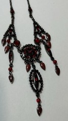 VINTAGE SIGNED VCLM RED RHINESTONE 18” NECKLACE Beautiful Condition!