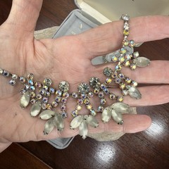 Juliana Vtg Rhinestone 3 piece set necklace bracelet earrings aurora borealis