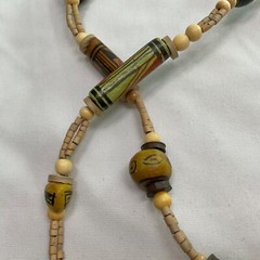 African Necklace Safari Animals Ceramic Painted Wood Bead Necklace 16”