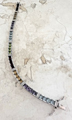 Vintage Sterling 925 Channel Set Square Cut Multi Colored Gemstone Bracelet